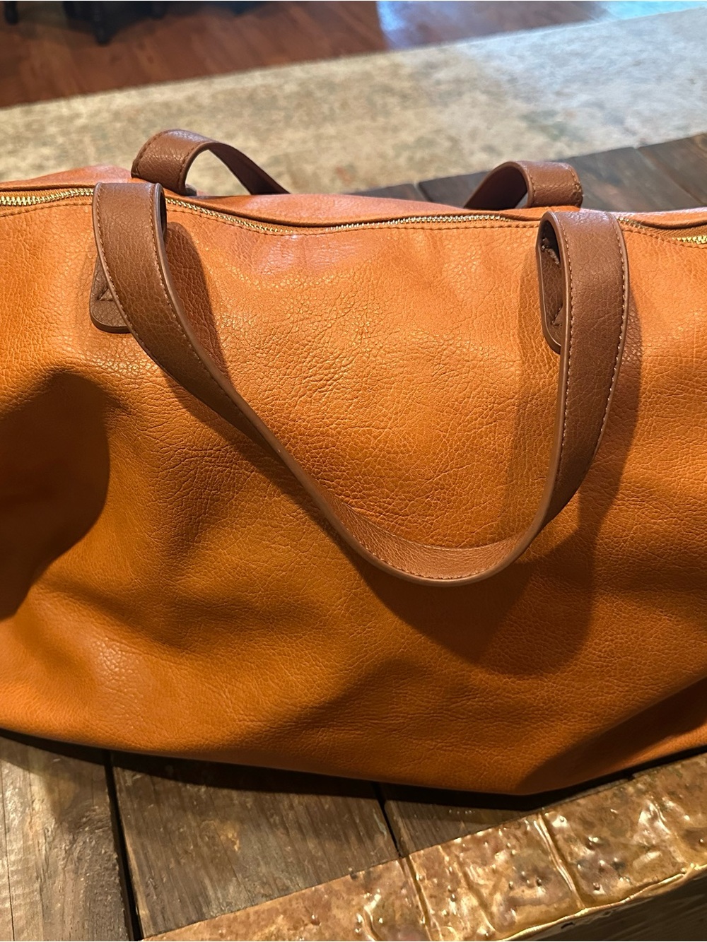 Sole Society Cassidy Weekender Travel Duffle Bag - Tan/Leopard